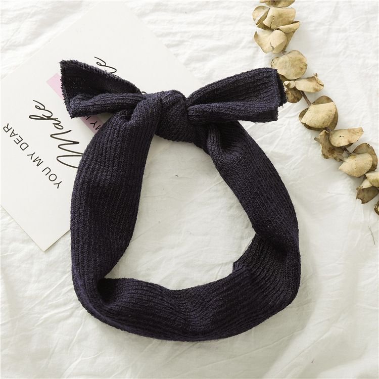 Kids Simple Solid Color Bowknot Elastic Headband