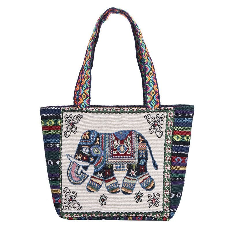 Ethnic Retro Large Capacity Canvas Tote Bag