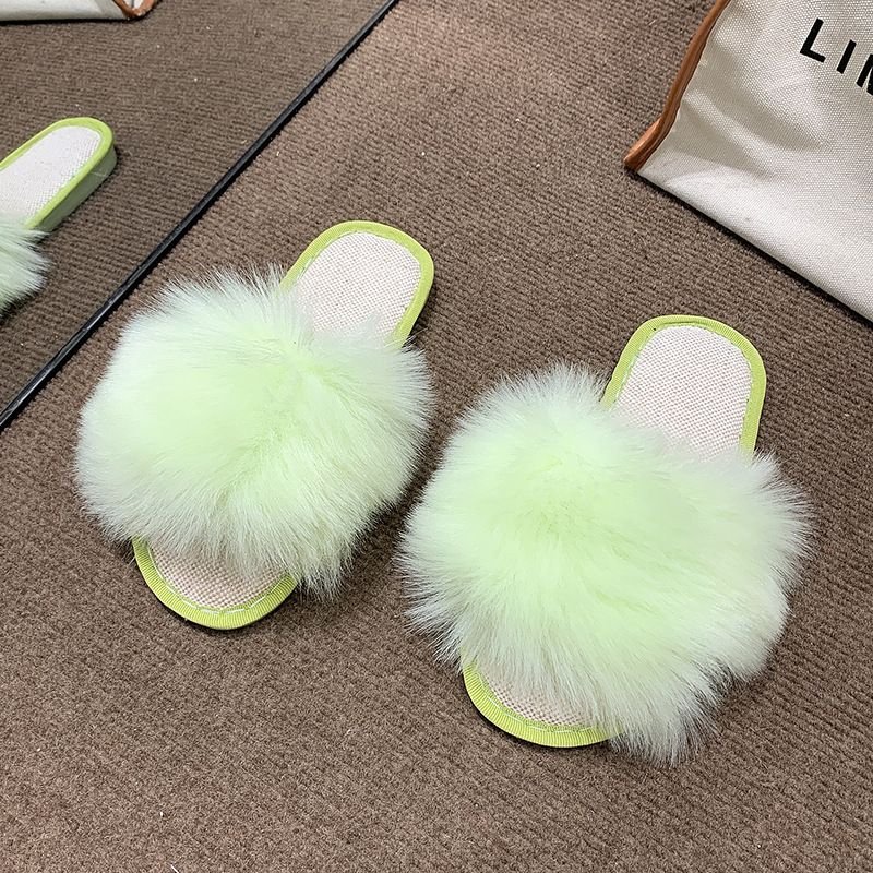 Women Fashion Plush Flat Slippers