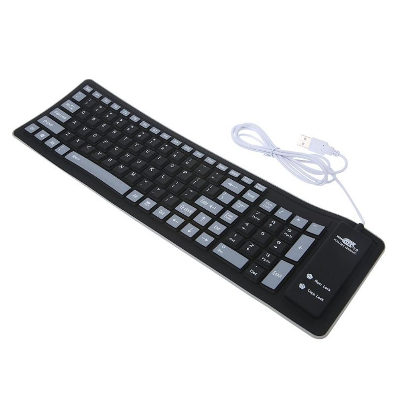 103 Keys Water Resistant Silicone Keyboard Portable USB Keyboard