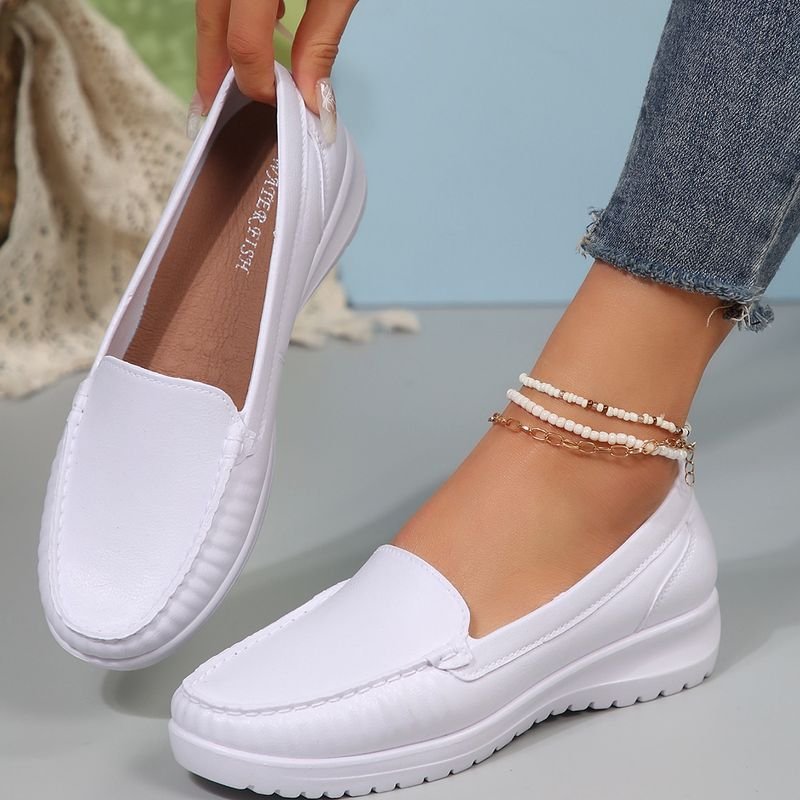 Simple Solid Color PU Loafers