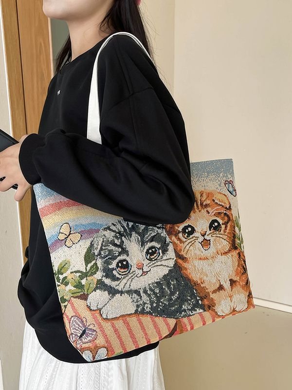 Fashion Cartoon Canvas Tote Bag