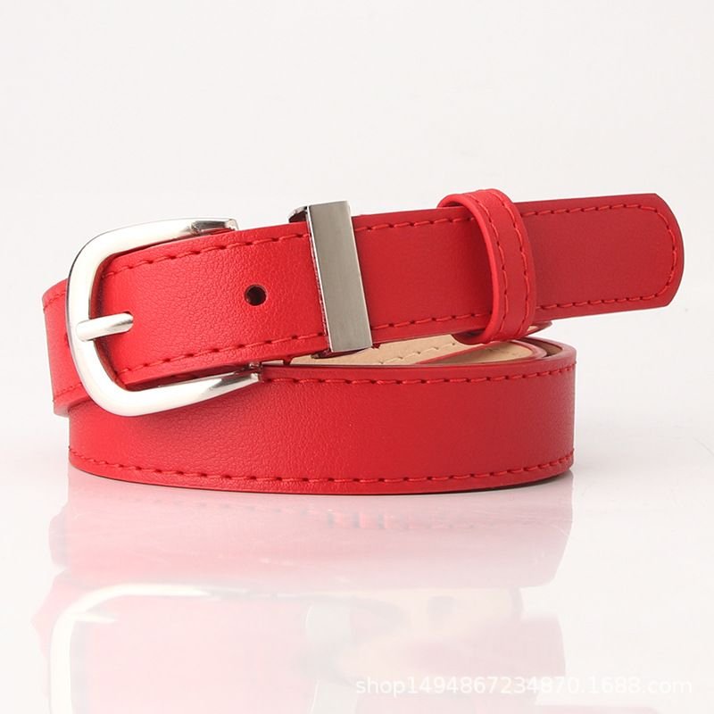 Women Fashion Simple Solid Color PU Belt