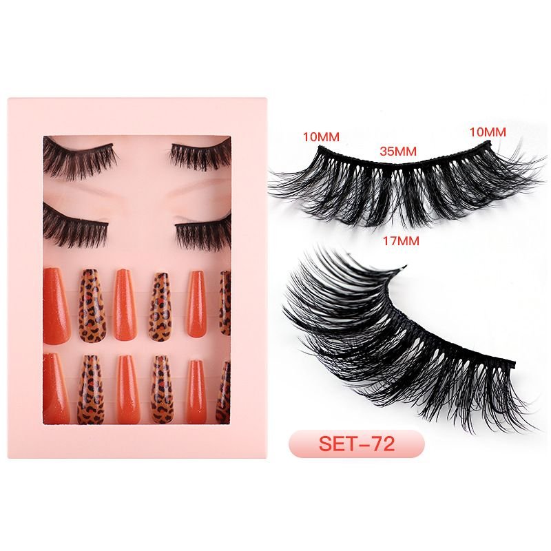 Fashion Imitation Mink Hair False Eyelashes False Nail Set