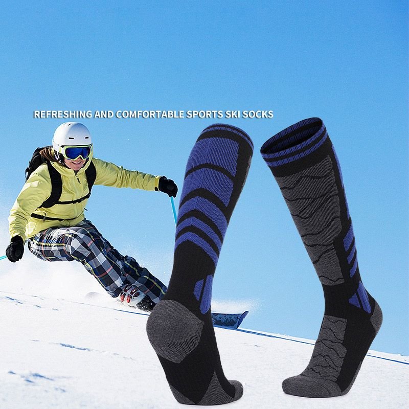 Outdoor Men Sports Thickened Warm Sweat-Absorbing Long Ski Socks