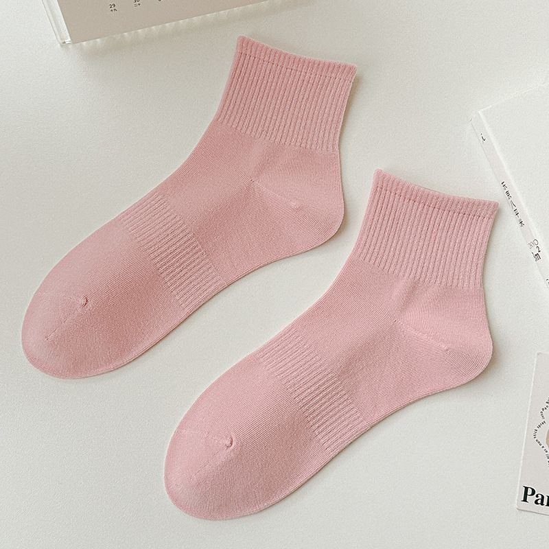 Seamless Women Solid Color Sweat-Absorbent Breathable Cotton Ankle Socks Custom