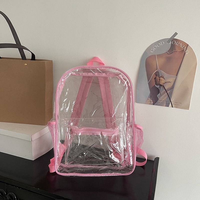 Simple Casual Large Capacity Clear Jelly Backpack