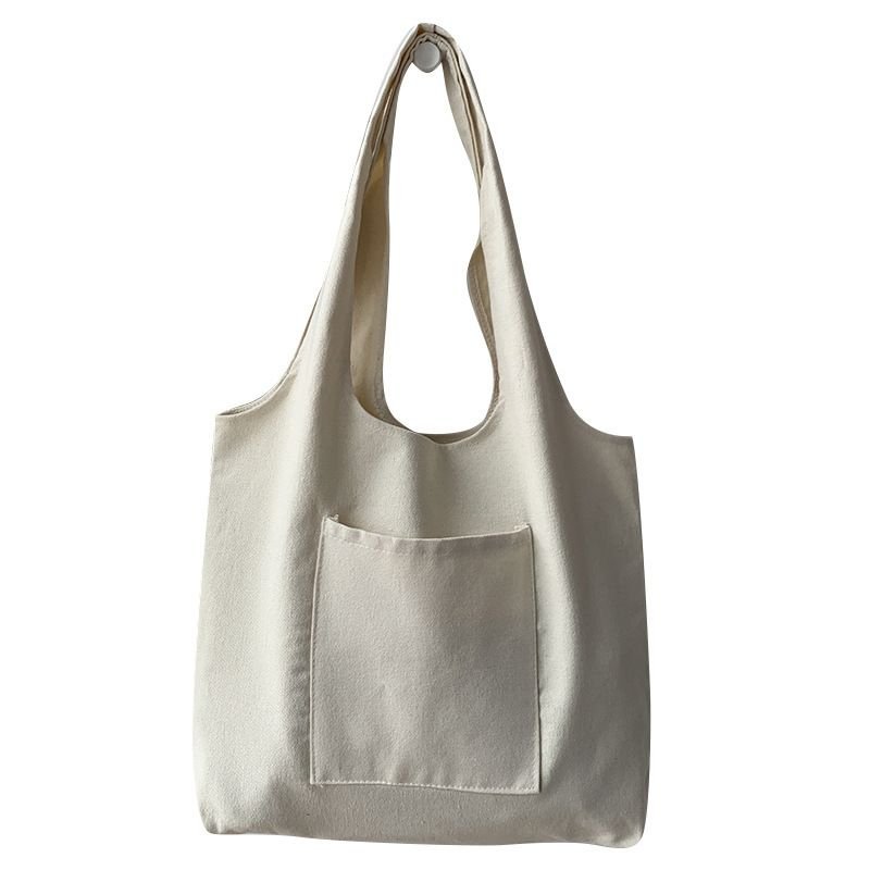 Women Fashionable Solid Color Large Capacity Canvas Tote Bag