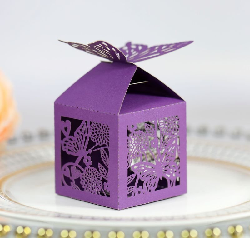 Simple Creative Hollow Butterfly Floral Wedding Candy Packaging Box