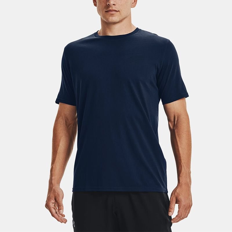 Men Casual Basic Solid Color Quick Drying Short Sleeve Round Neck Sports T-Shirt