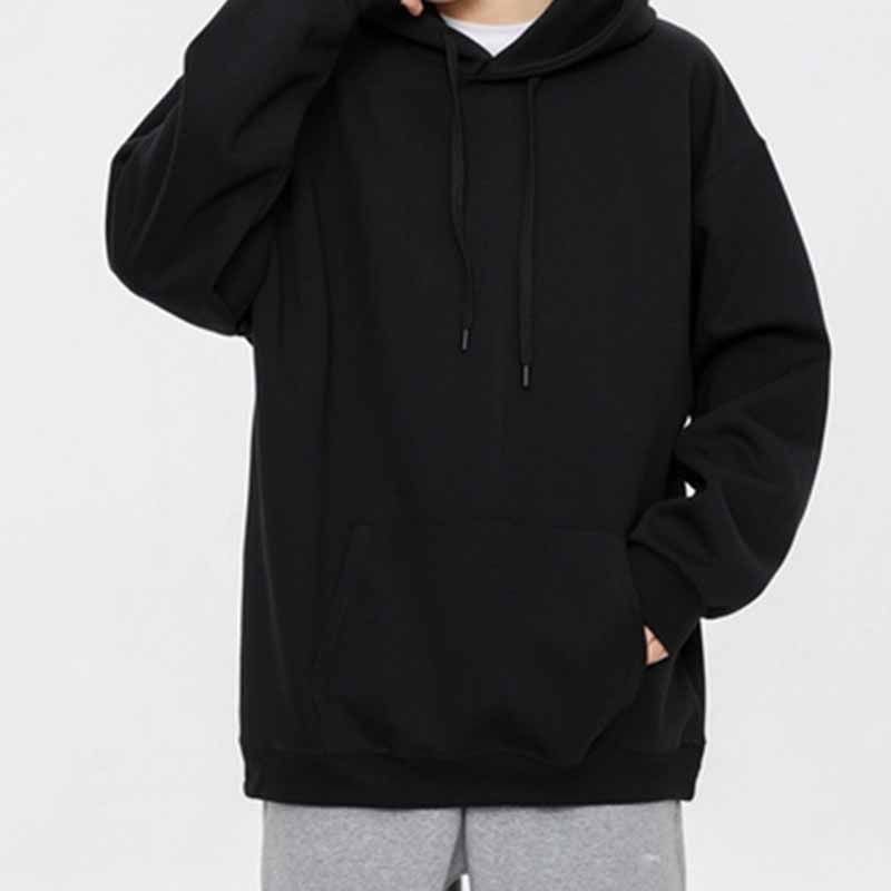 Men Fashion Casual Basic Solid Color Long Sleeve Hoodies