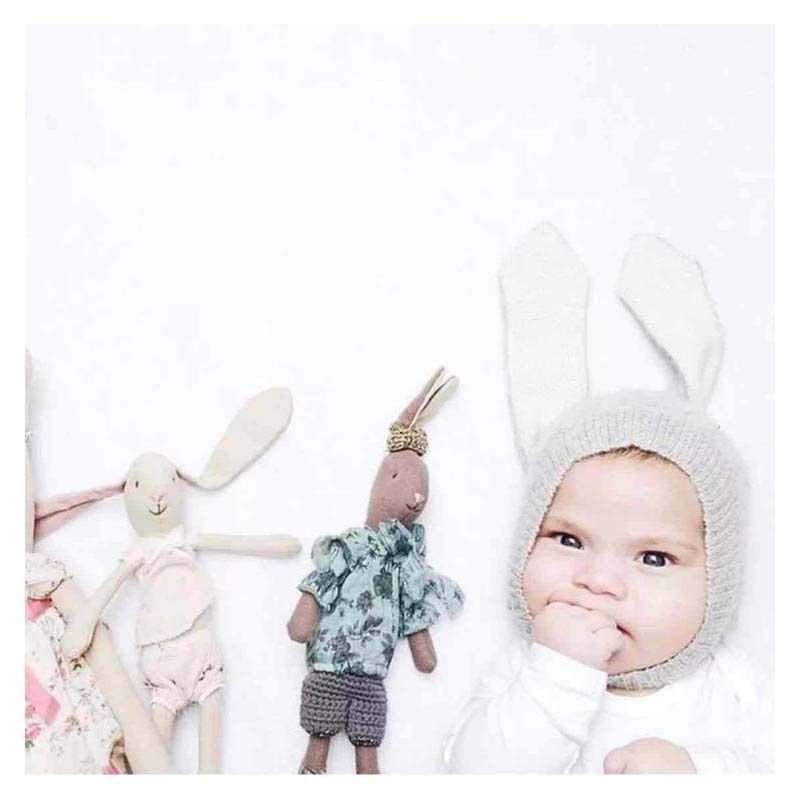 Autumn Winter Children Rabbit Ears Warm Knitted Wool Hat