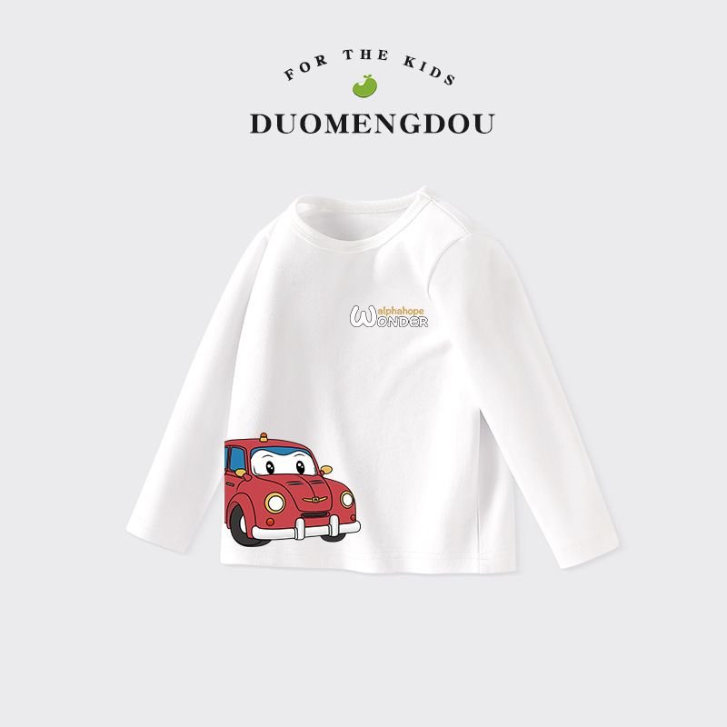 Kids Toddler Boys Girls Casual Cute Cartoon Print Long Sleeve Round Neck T-Shirt