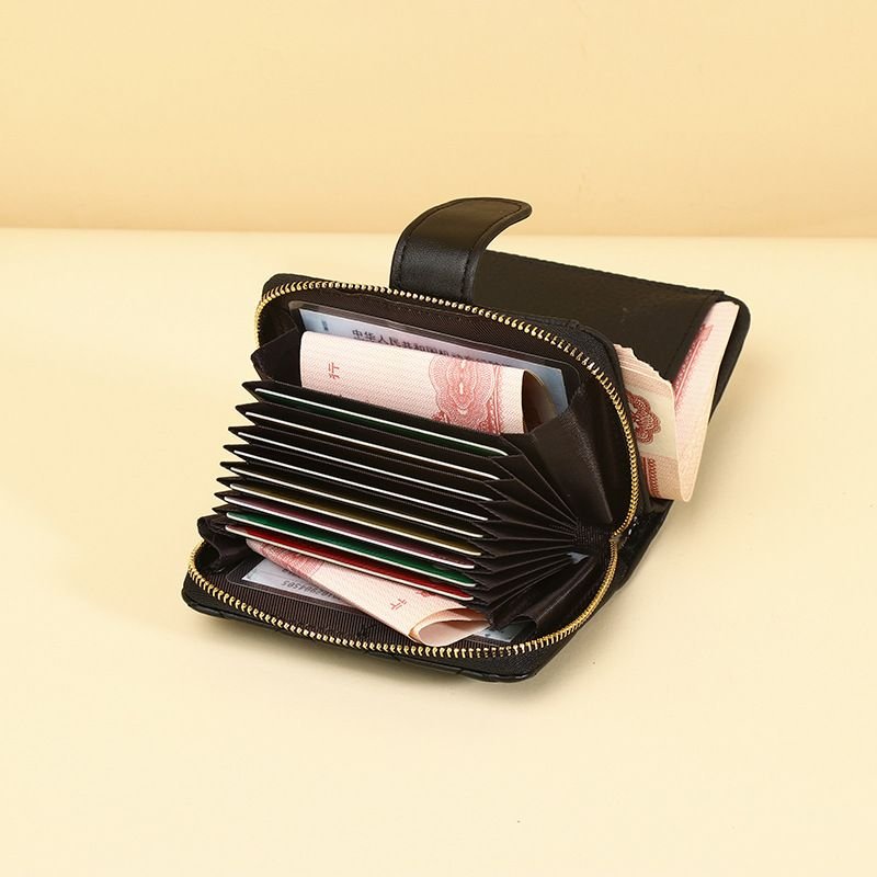 Women Fashion Solid Color Diamond Multi Card Mini Wallet