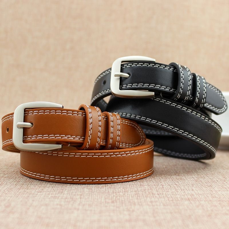 Women Vintage Fashion Pin Buckle Decorative PU Belt