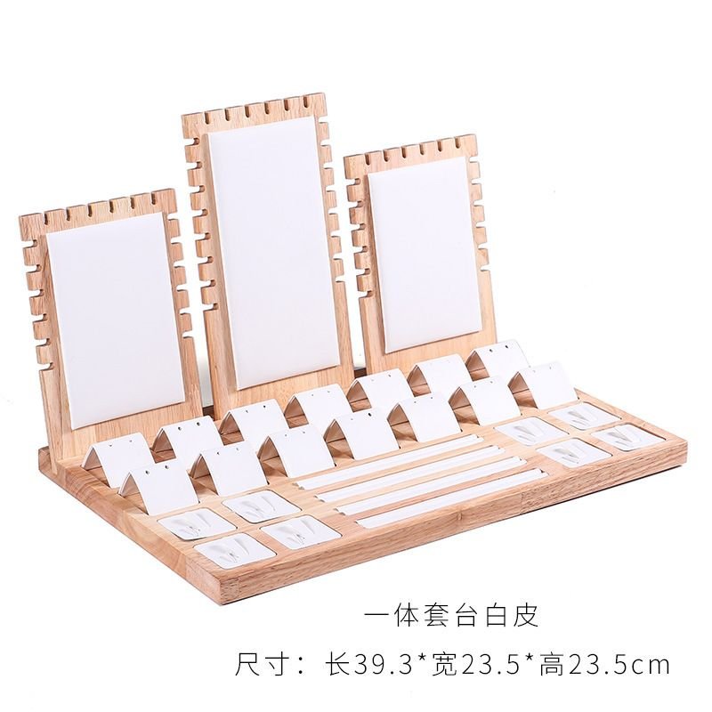 Simple Wood Flannel Jewelry Display Set