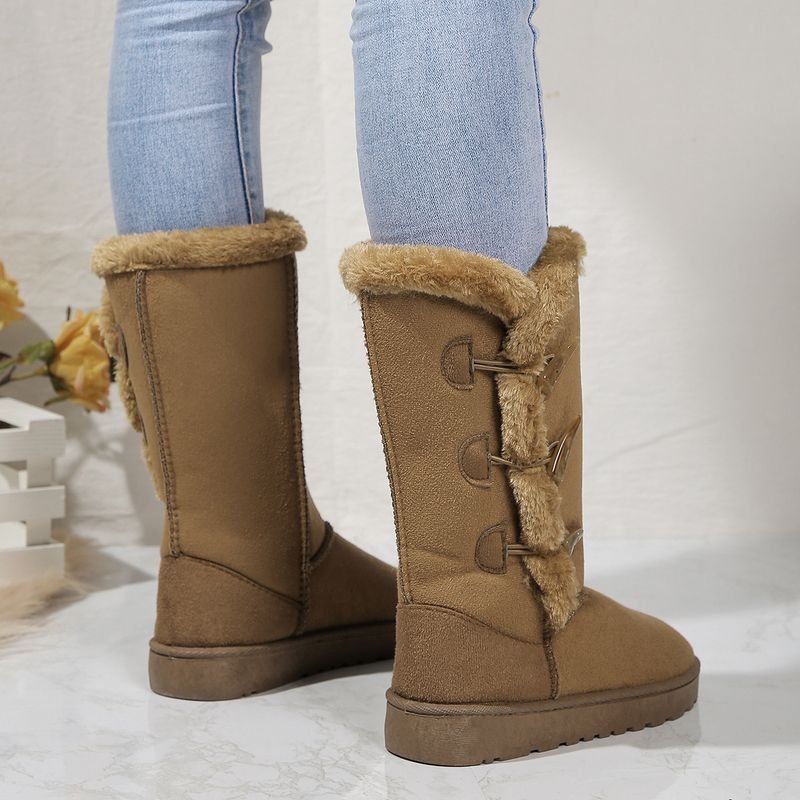 Autumn Winter Women Fashion Plus Size Warm Fleece-Lined Thick-Soled Snow Boots