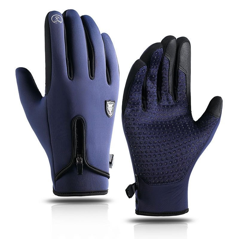 Outdoor Sports Touch Screen Windproof Warm Plus Fleece Thick Cycling Gloves