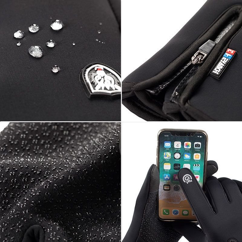 Winter Outdoor Waterproof Touch Screen Full Finger Sports Warm Cycling Gloves