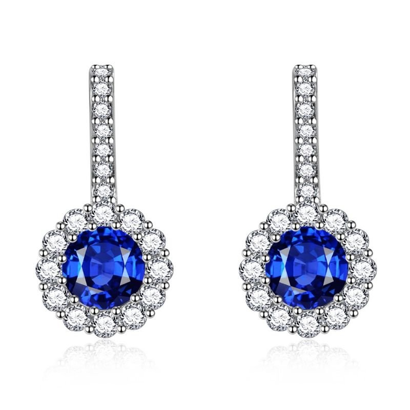 Women Fashion Multicolor Round Rhinestone Earrings