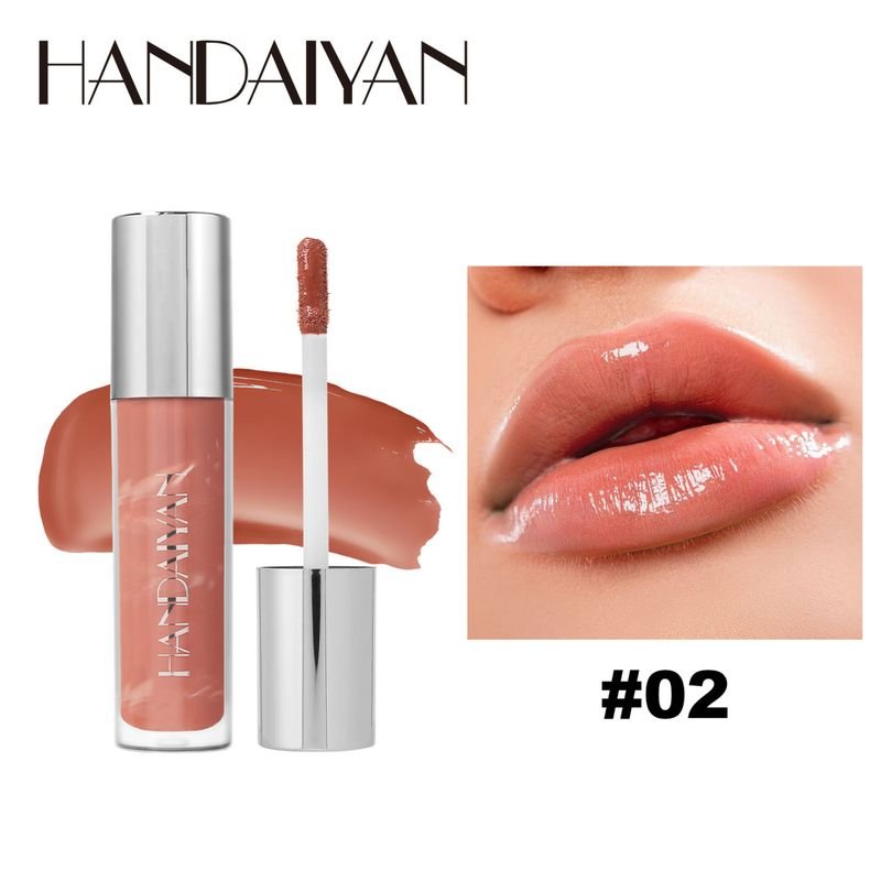 Handaiyan Women Simple Marble Mirror Moisturizing Lip Glaze