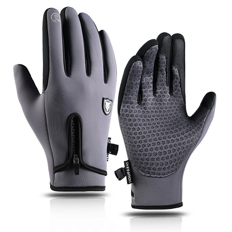 Outdoor Sports Touch Screen Windproof Warm Plus Fleece Thick Cycling Gloves