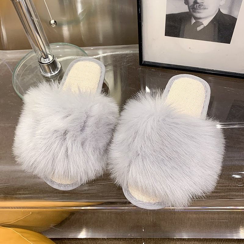 Women Fashion Plush Flat Slippers