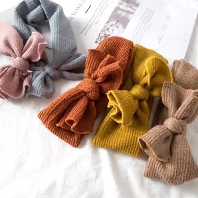 Kids Simple Solid Color Bowknot Elastic Headband