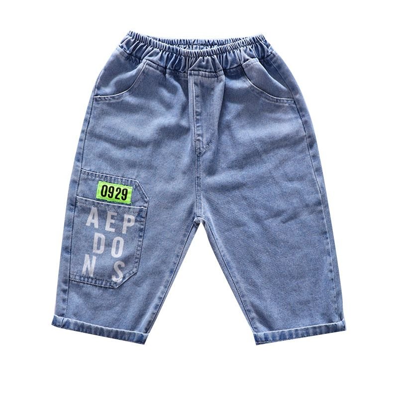 Kids Toddler Big Boys Fashion Casual Letters Print Denim Shorts