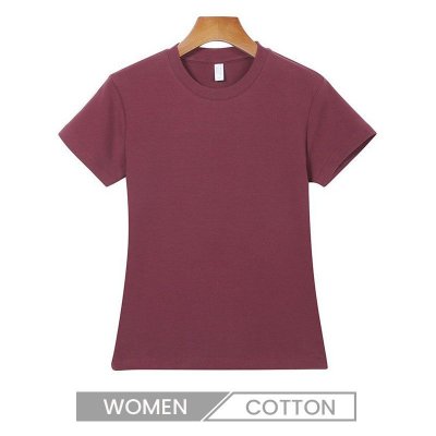 Women Summer Slim Fit Stretch 300gsm Crew Neck Short Sleeve Custom T-Shirt