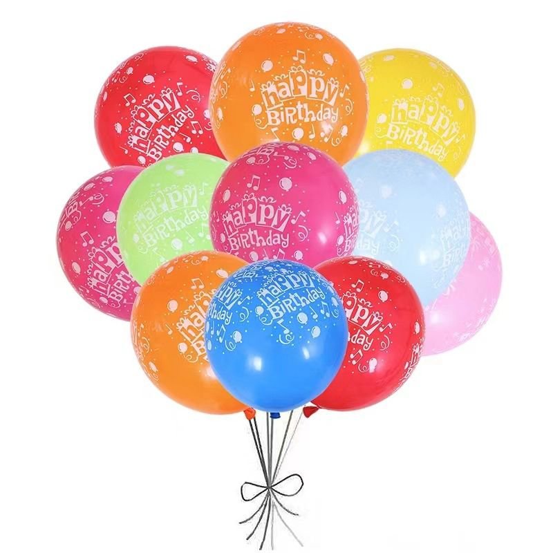 12 Inch 2.8G Letter Print Birthday Party Decoration Latex Balloon 100Cps-Bag