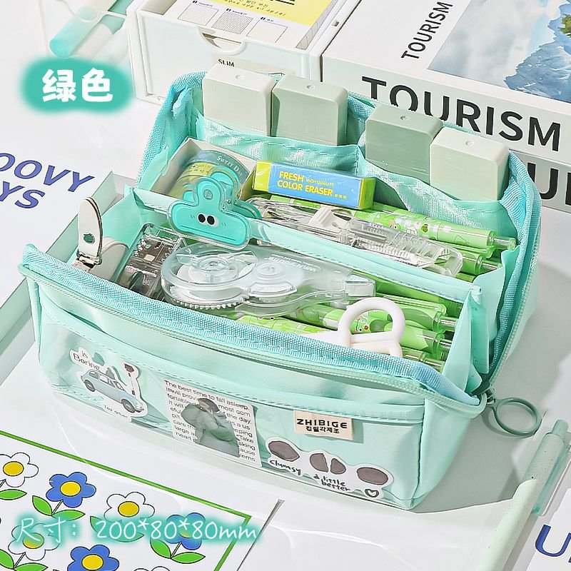 Simple Cartoon Large Capacity Student Stationery Pencil Box