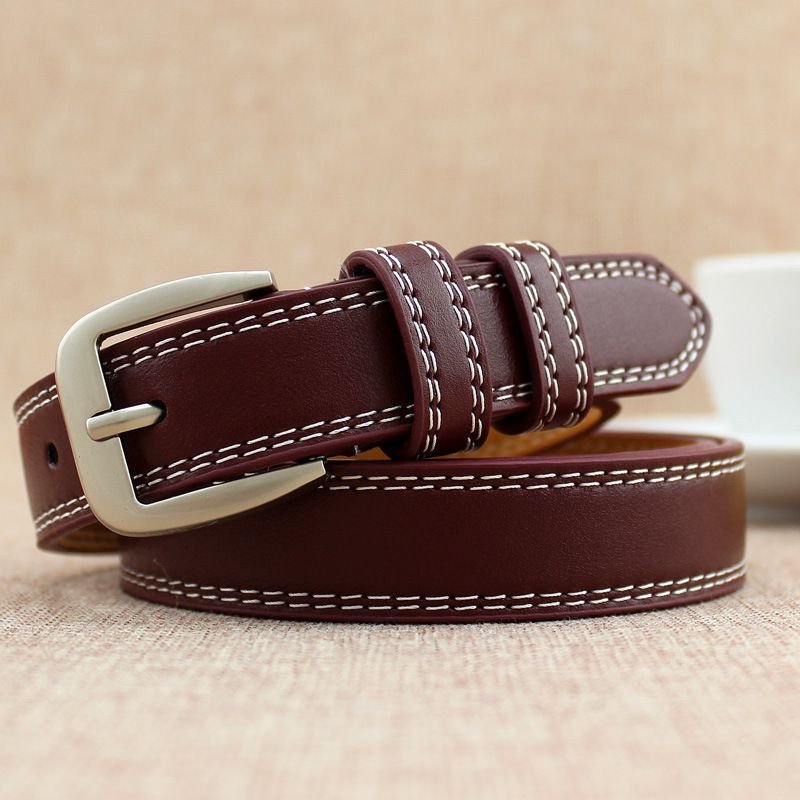 Women Vintage Fashion Pin Buckle Decorative PU Belt