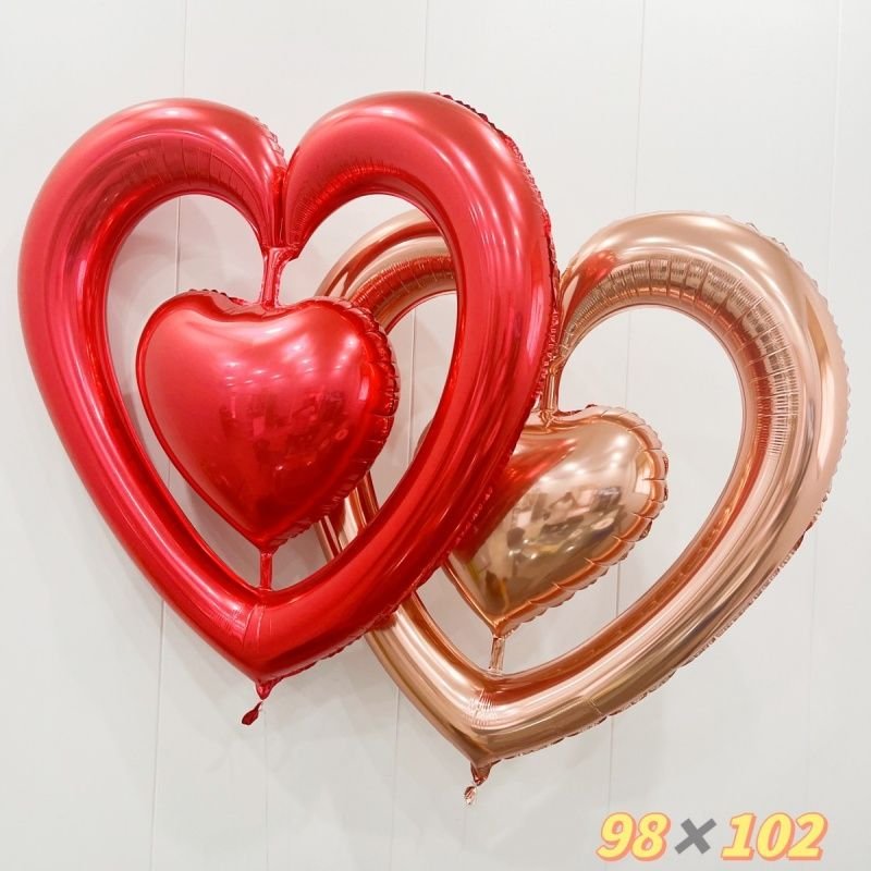 Heart In Heart Balloon Aluminum Film Valentine'S Day Decoration