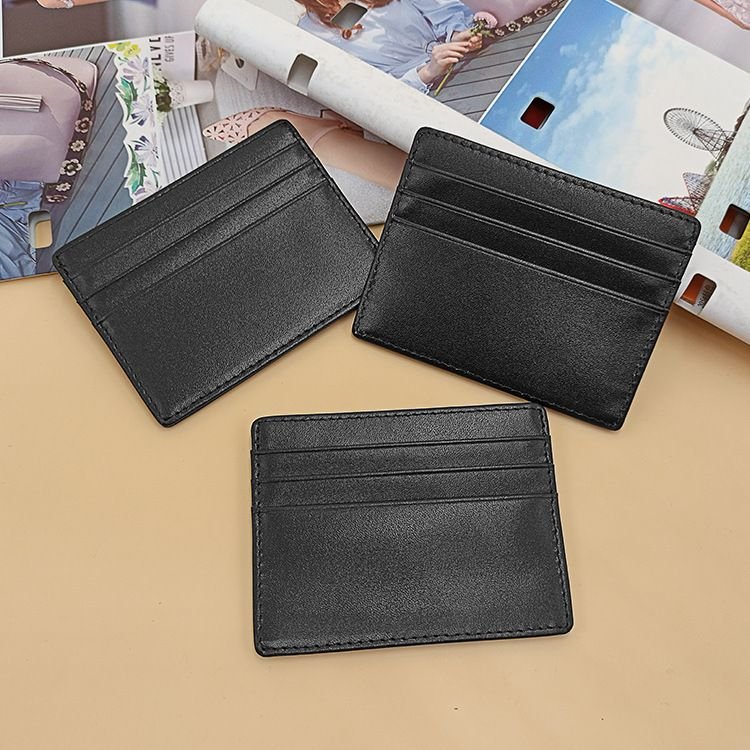 Unisex Basic Solid Color Leather Card Holder Wallet