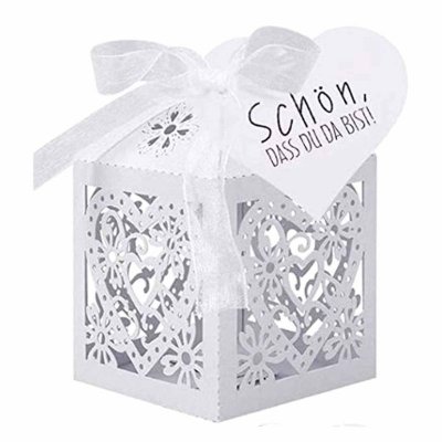 Simple Creative Hollow Heart-Shaped Floral Wedding Candy Packaging Box