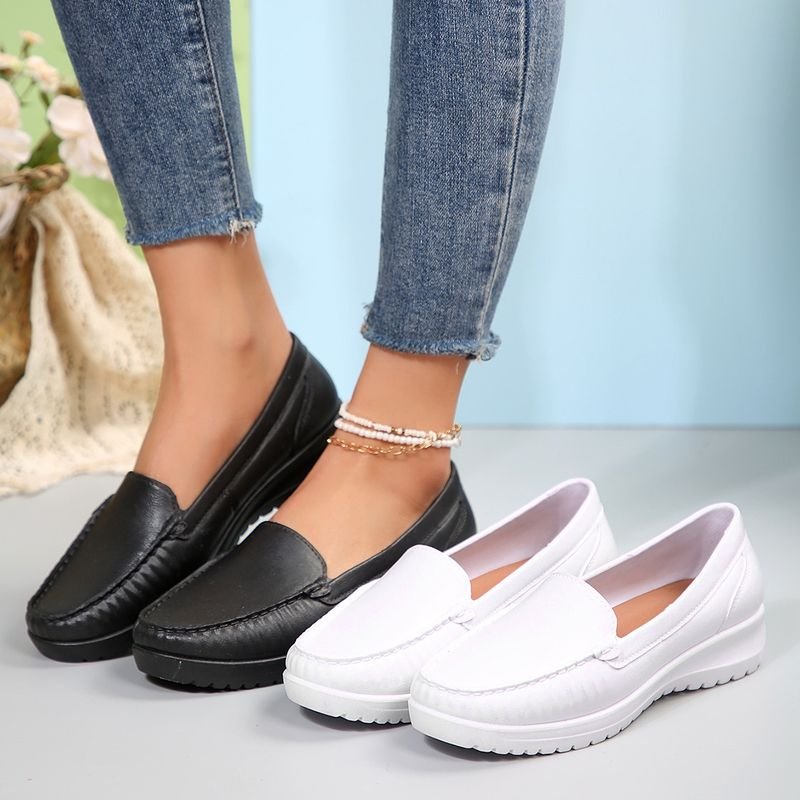 Simple Solid Color PU Loafers