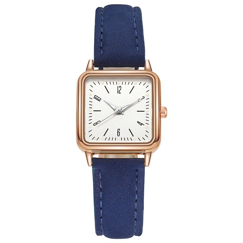 Fashion Women Fashion Luminous Girl'S Square Suede Leather Watch