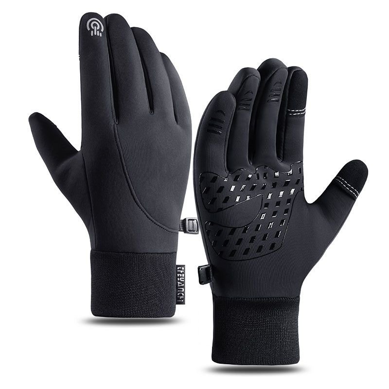 Winter Outdoor Sports Waterproof Touch Screen Warm Plus Fleece Thick Cycling Gloves