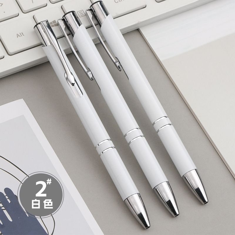 Simple Oblique Metal Pen Color Rod Spray Paint Push Aluminum Rod Double Coil Ballpoint Pen