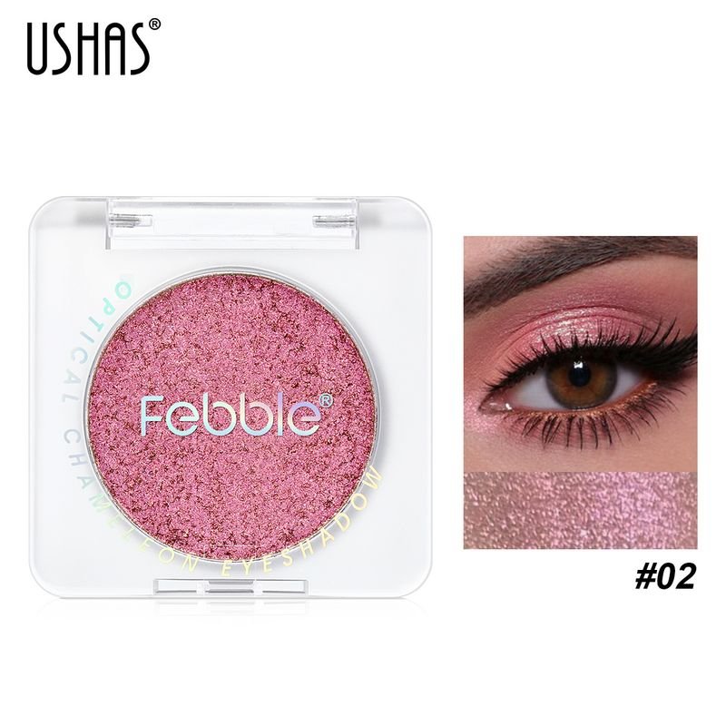 USHAS Women Simple Fine Flashing Color Change Anti-Makeup Eye Shadow Plate