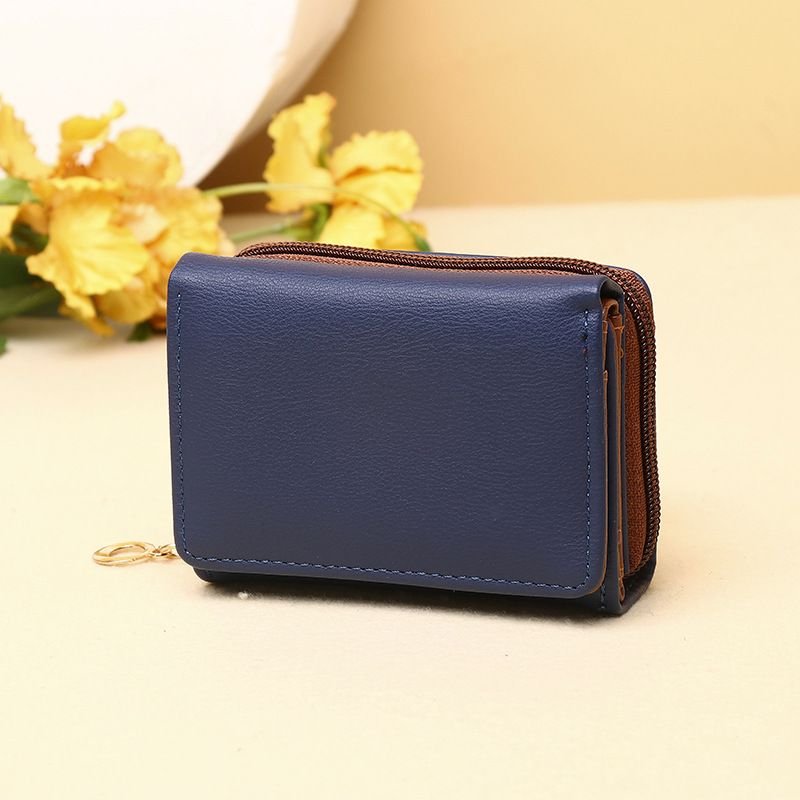 Women Fashion Solid Color PU Mini Wallet