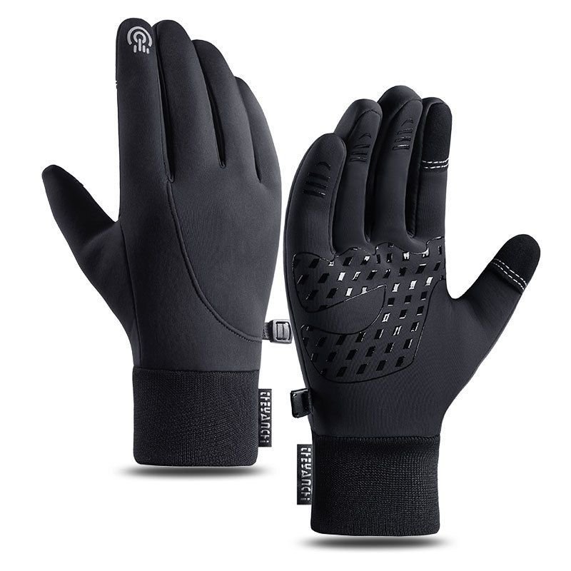 Winter Outdoor Sports Waterproof Touch Screen Warm Plus Fleece Thick Cycling Gloves