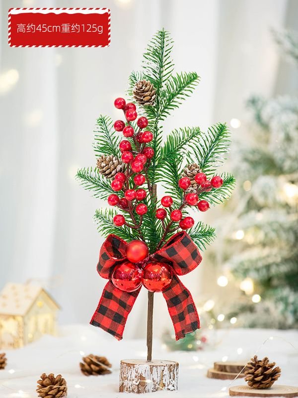 Christmas Decoration Red Cones Pine Needles Simulation Christmas Tree Ornaments