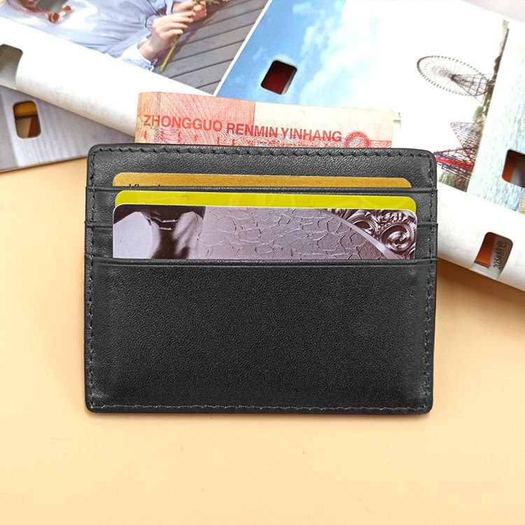 Unisex Basic Solid Color Leather Card Holder Wallet