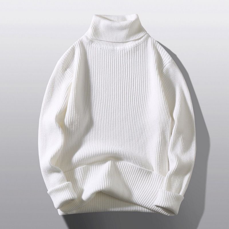 Men Fashion Casual Basic Autumn Winter Solid Color Long Sleeve Turtle Neck Knitted Sweater