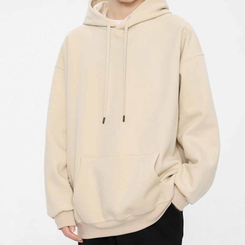 Men Fashion Casual Basic Solid Color Long Sleeve Hoodies