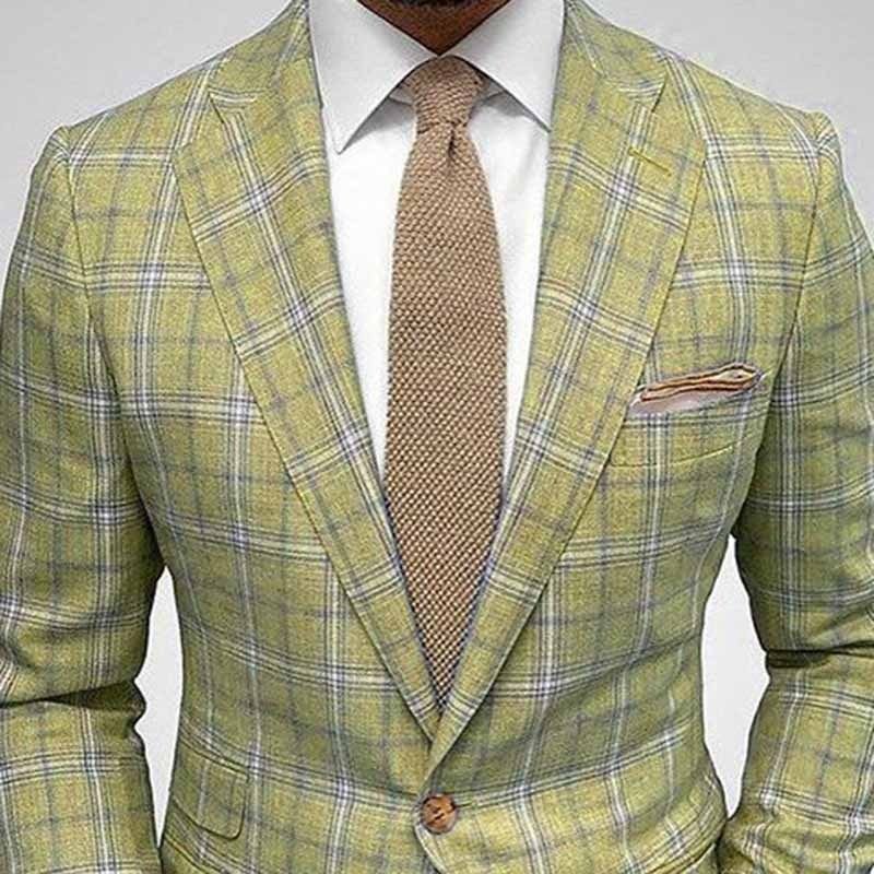 Men Fashion Casual Party Stripe Print Long Sleeve Lapel Suit