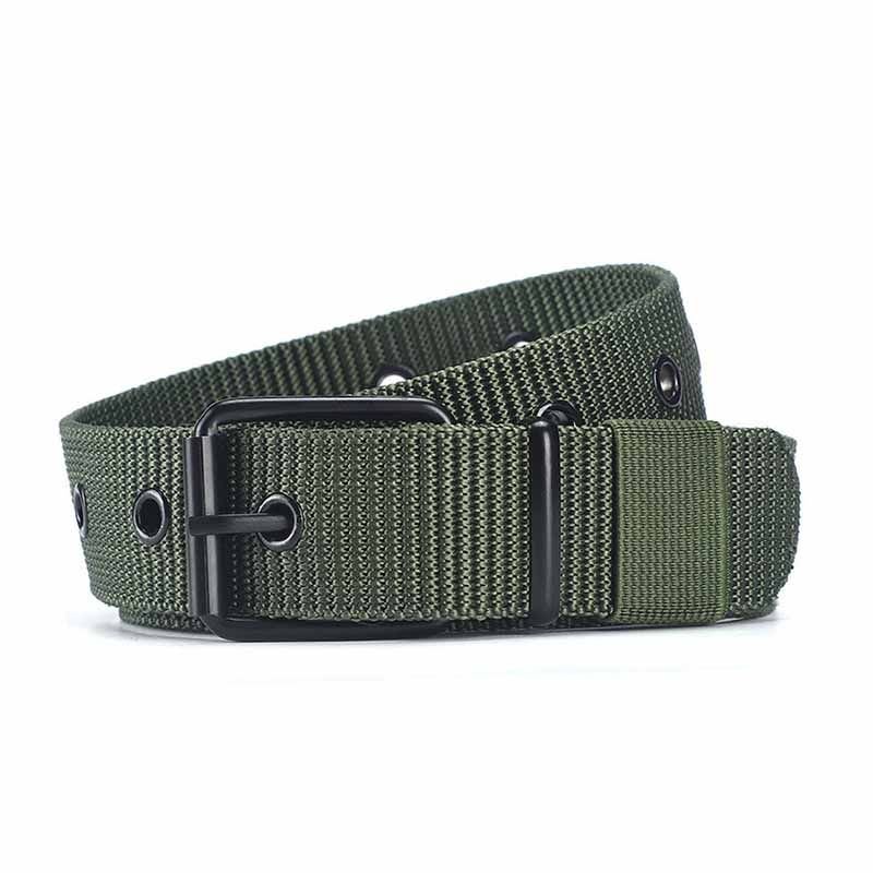 Men Fashion Casual Square Pin Buckle Canvas Belt