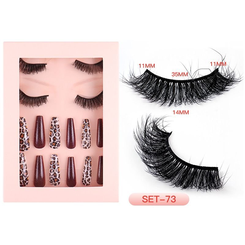 Fashion Imitation Mink Hair False Eyelashes False Nail Set